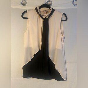 Love 21 High Neck Sleeveless Tie Front Shirt  Medium